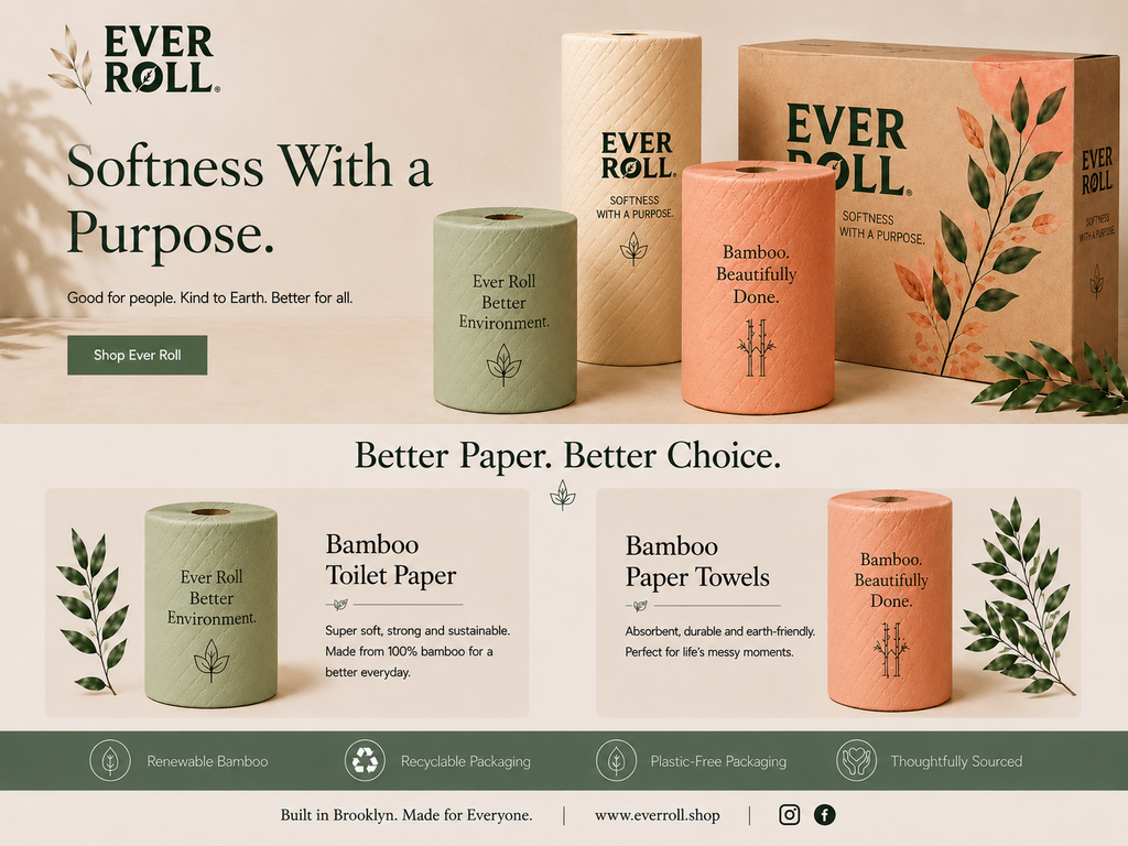 Ever Roll tall bamboo paper towel packaging